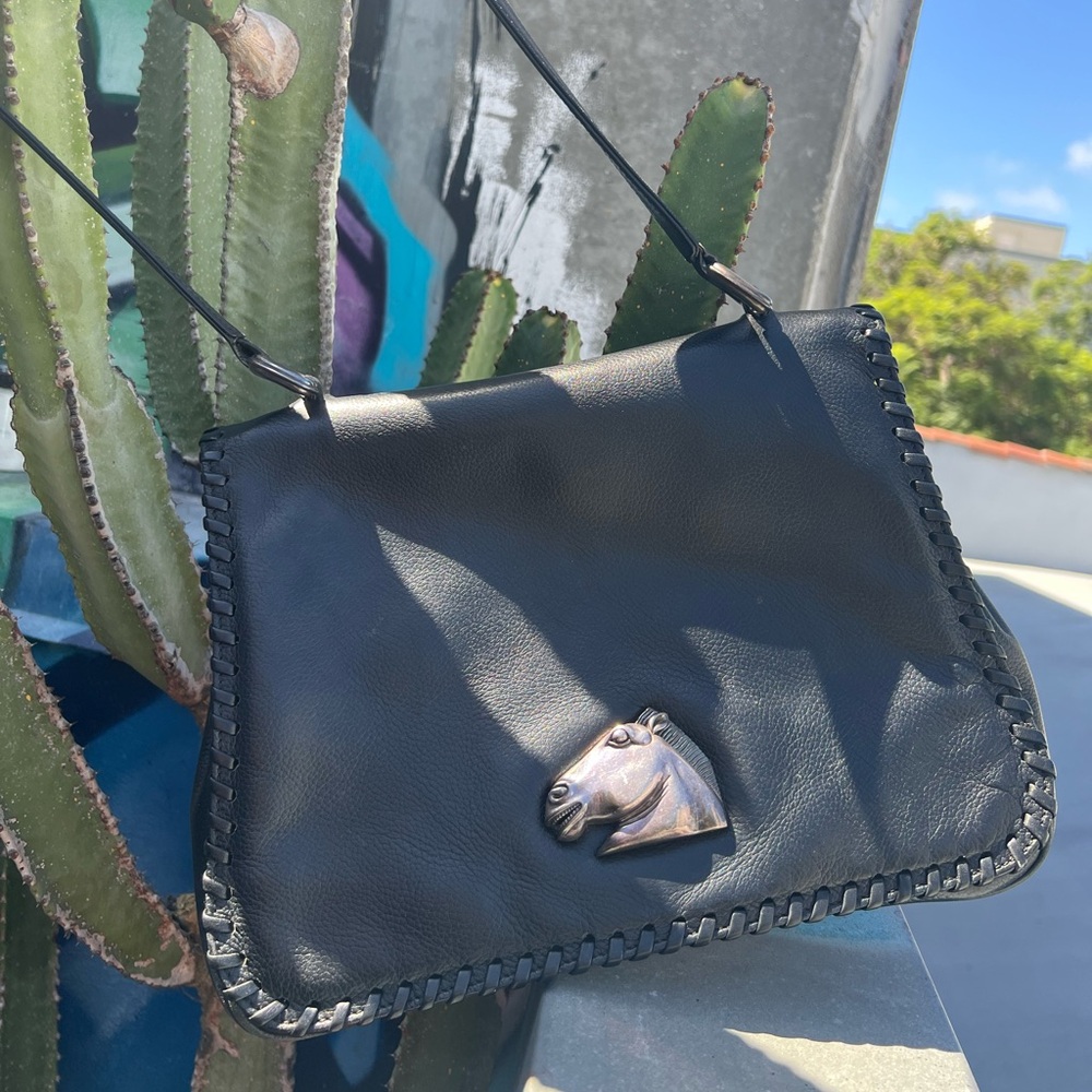 Barry Kieselstein Cord Rare Vintage Leather Bag with Sterling Silver Accents - Picture 5 of 13